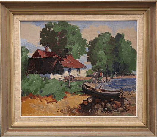 House, River and Men, by Axel Hamborn