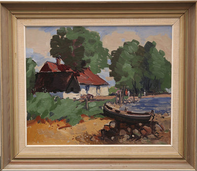 House, River and Men, by Axel Hamborn